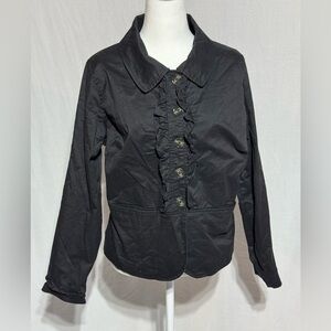 Motto Black Utility Jacket with Collared Neckline and Fitted Silhouette Size 18W